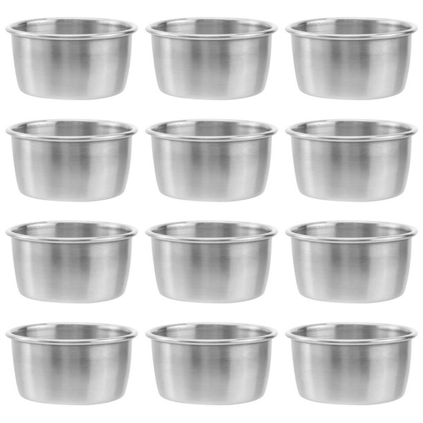 6PcsStainless Steel Sauce Cups Reusable Tomato Sauce Container Dipping Bowl